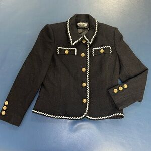 RARE! Incredible Sz 8 vintage Chanel style jacket wool boucle classic gorgeous